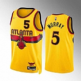 Atlanta Hawks #5 Dejounte Murray Black Stitched Game Jersey Dzhi,baseball caps,new era cap wholesale,wholesale hats